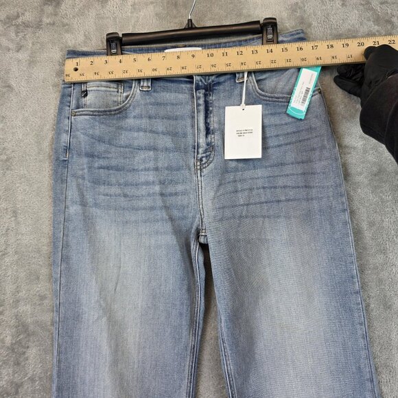 KanCan Holly High Rise Flare Jeans Womens 12 Light Stone Blue Stretch Denim New - Picture 4 of 13